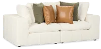 Cruz White Fabric 2-piece Modular Sofa