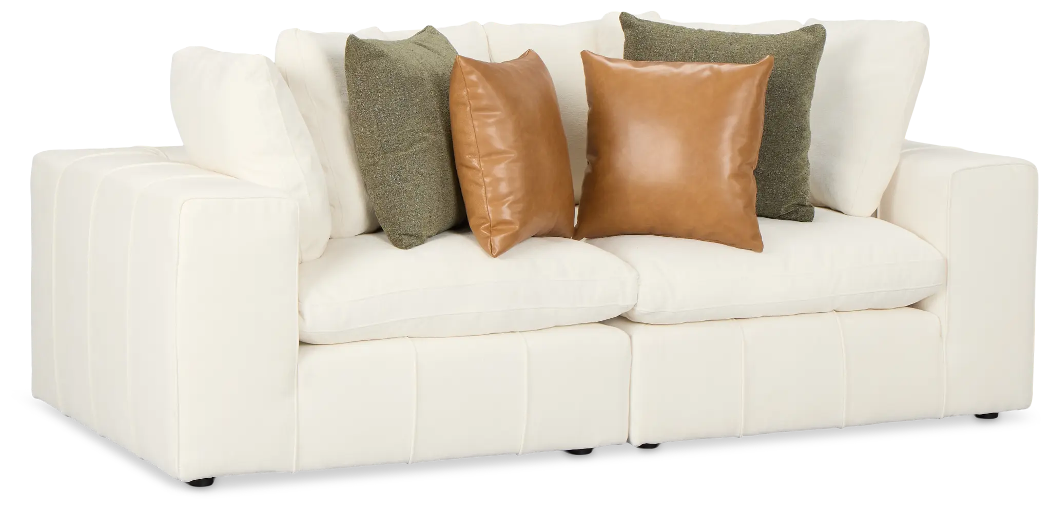 Cruz White Fabric 2-piece Modular Sofa Cruz White Fabric 2-piece Modular Sofa
