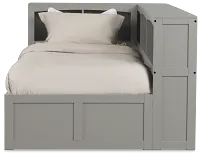 Charleston Gray Corner Bookcase Bed