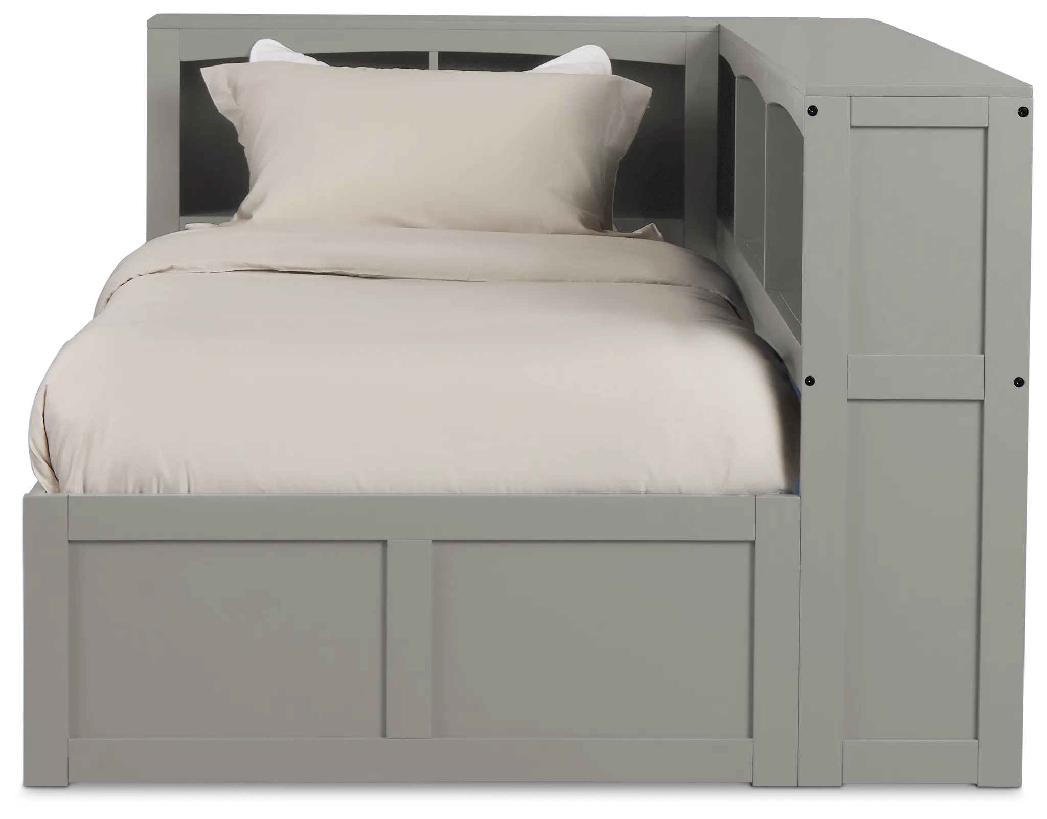 Charleston Gray Corner Bookcase Bed