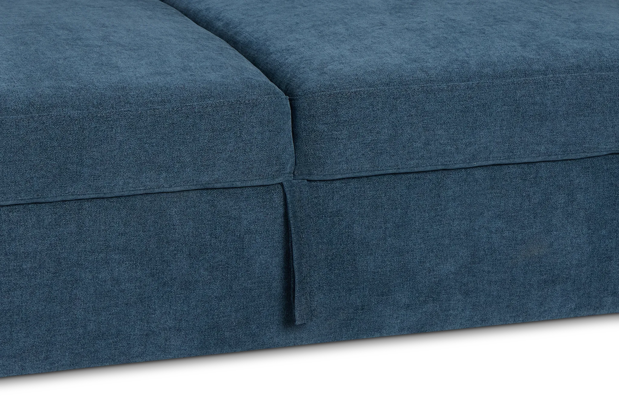 Addie Blue Fabric Medium Left Chaise Storage Sleeper Sectional