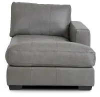 Dawkins Gray Leather Right Chaise
