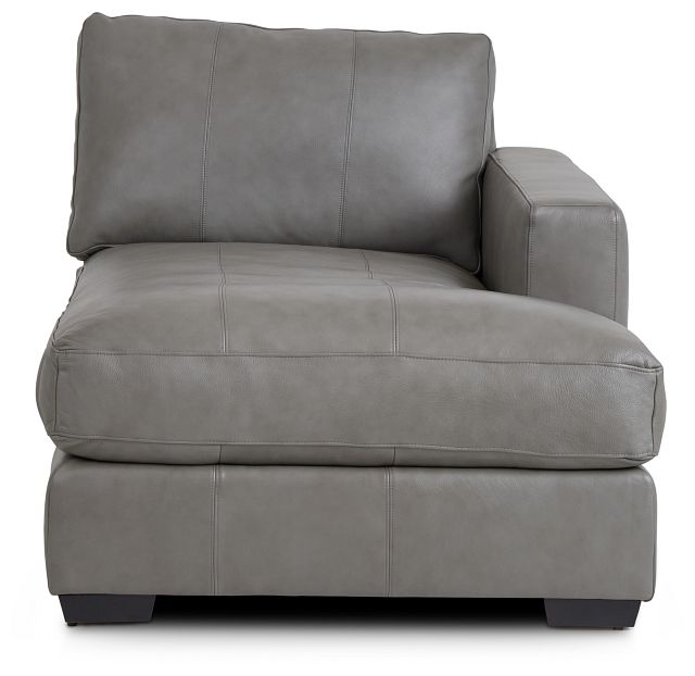 Dawkins Gray Leather Right Chaise