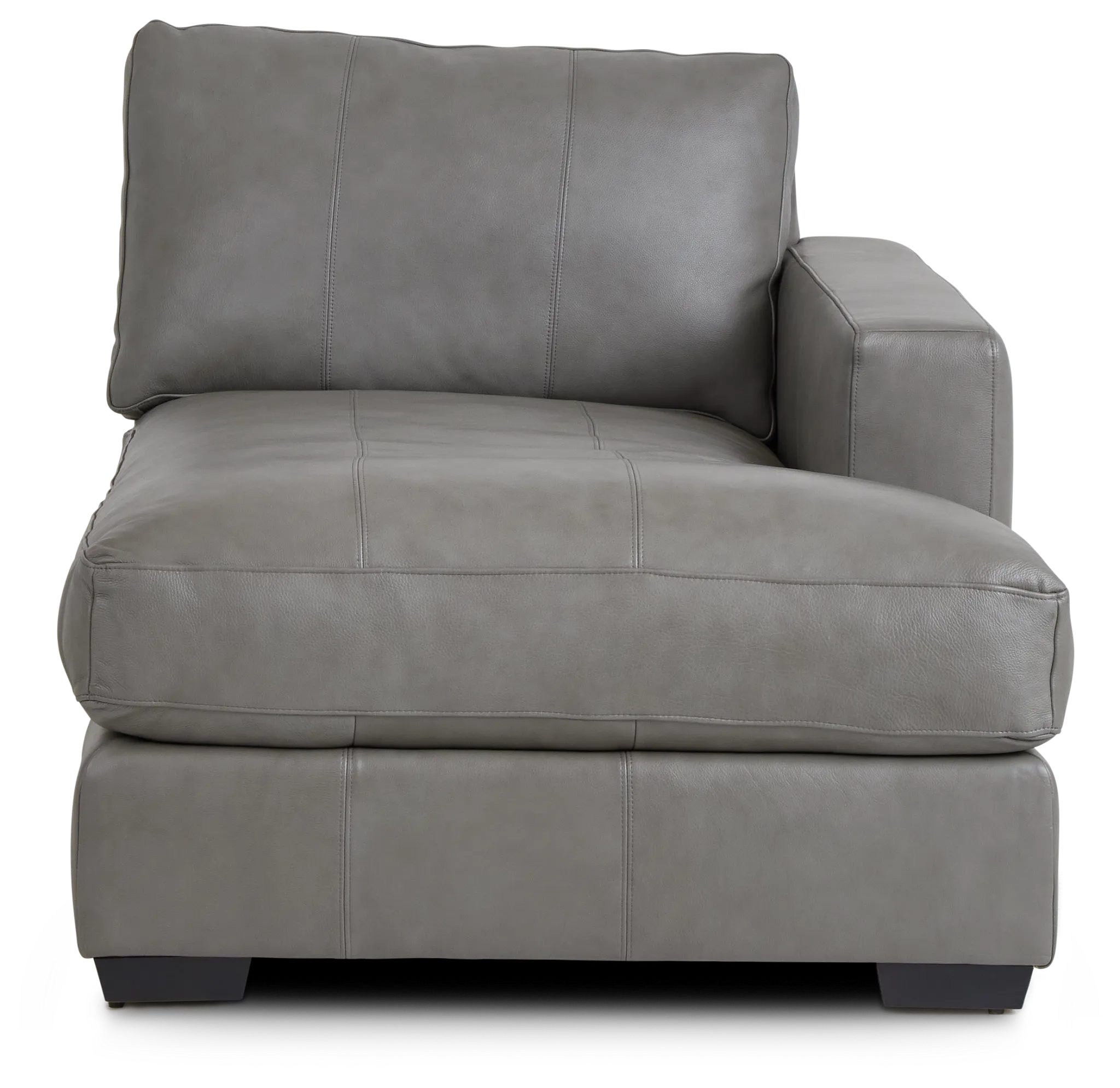 Dawkins Gray Leather Right Chaise