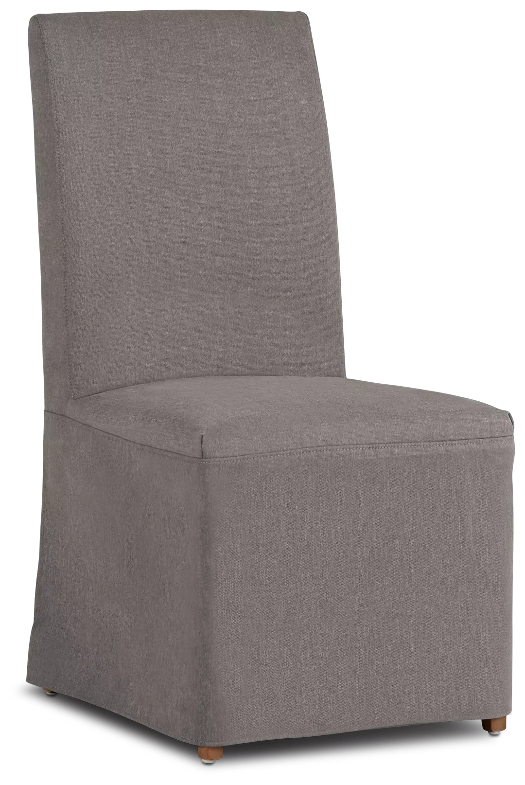 Harbor Dark Gray Long Slipcover Chair With Light Tone Leg