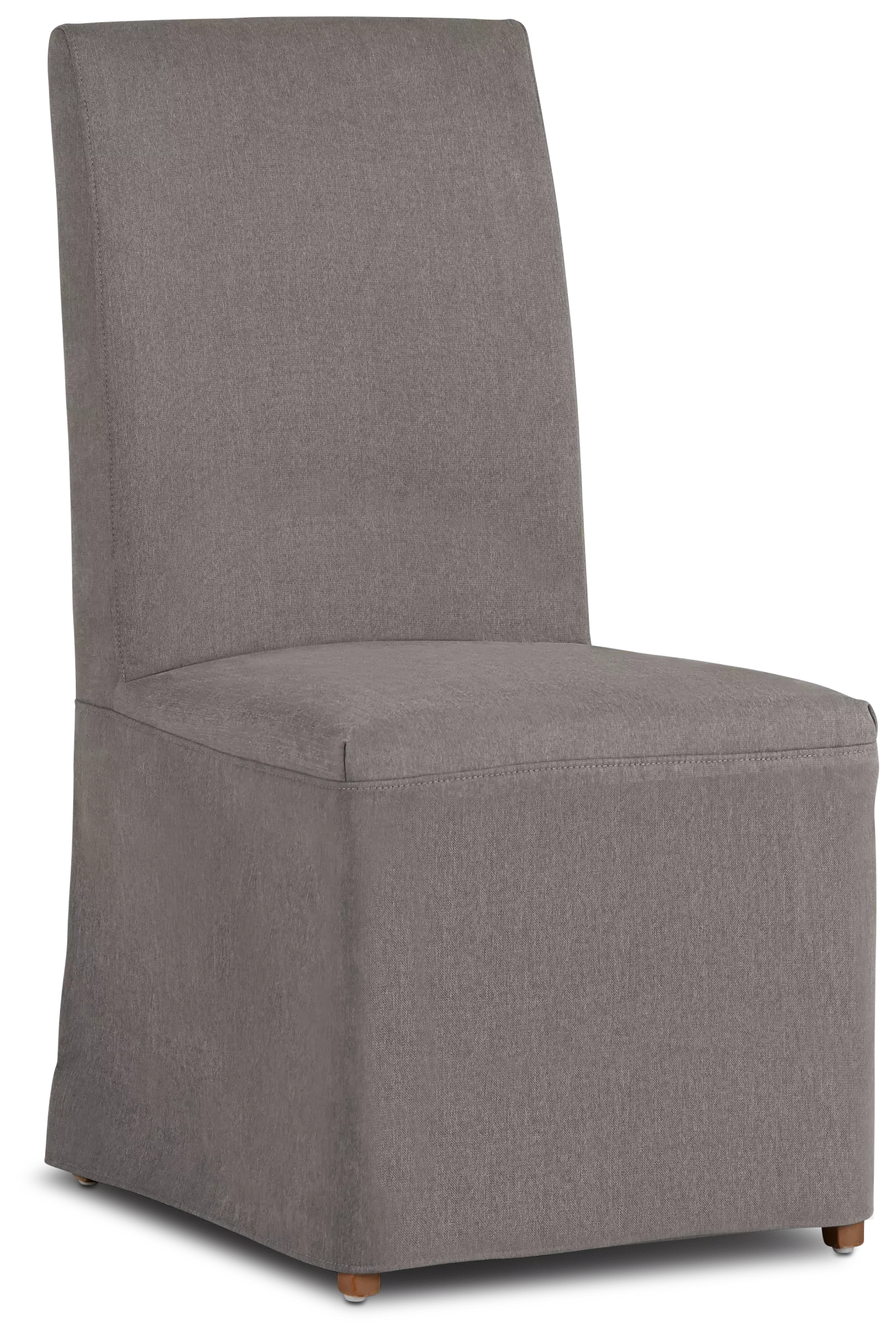Harbor Dark Gray Long Slipcover Chair With Light Tone Leg