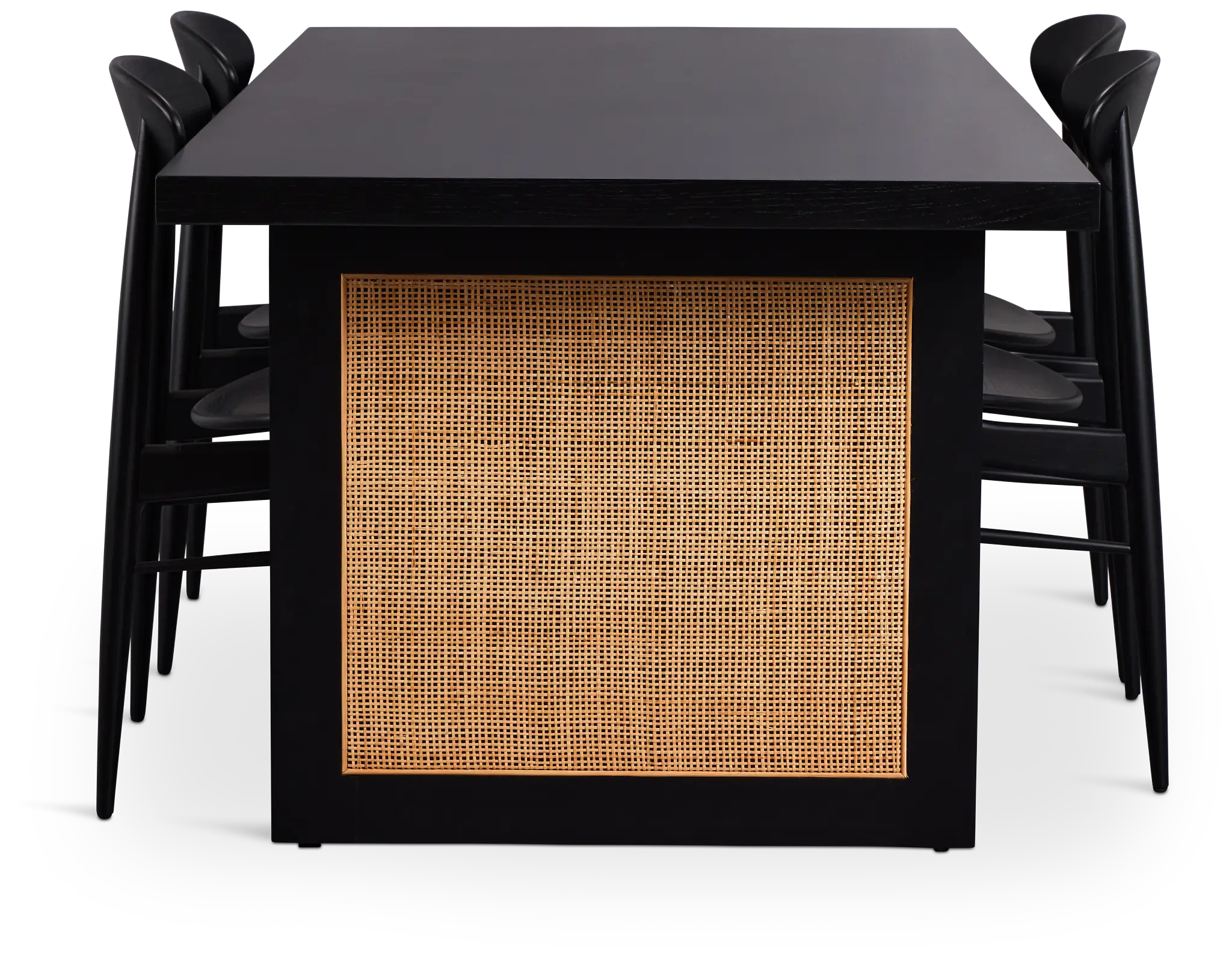 Brisbane Black Rectangular Table & 4 Wood Chairs Brisbane Black Rectangular Table & 4 Wood Chairs