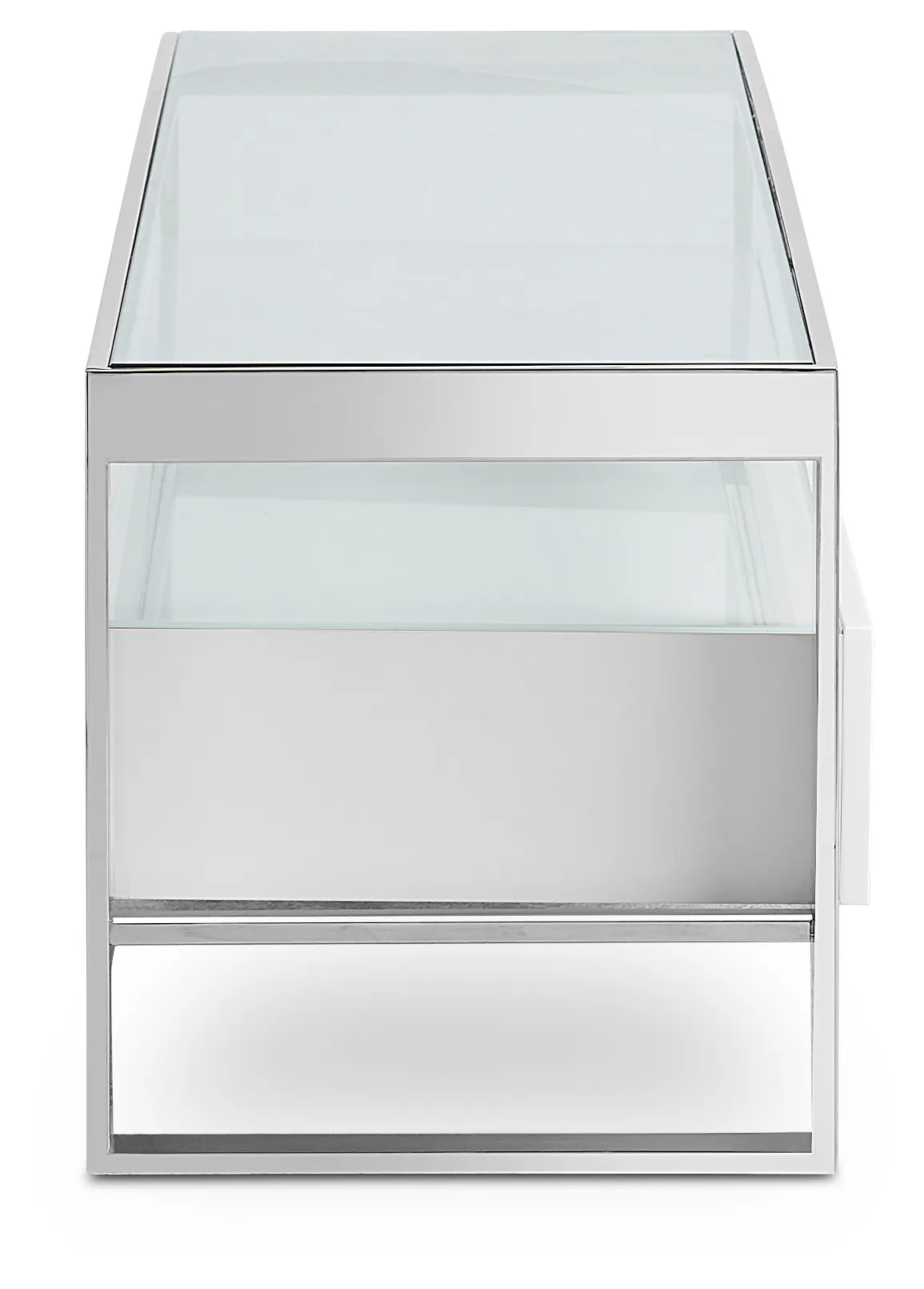 Miami White Glass Tv Stand