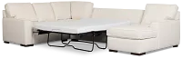 Sinclair Light Beige Fabric Right Chaise Memory Foam Sleeper Sectional