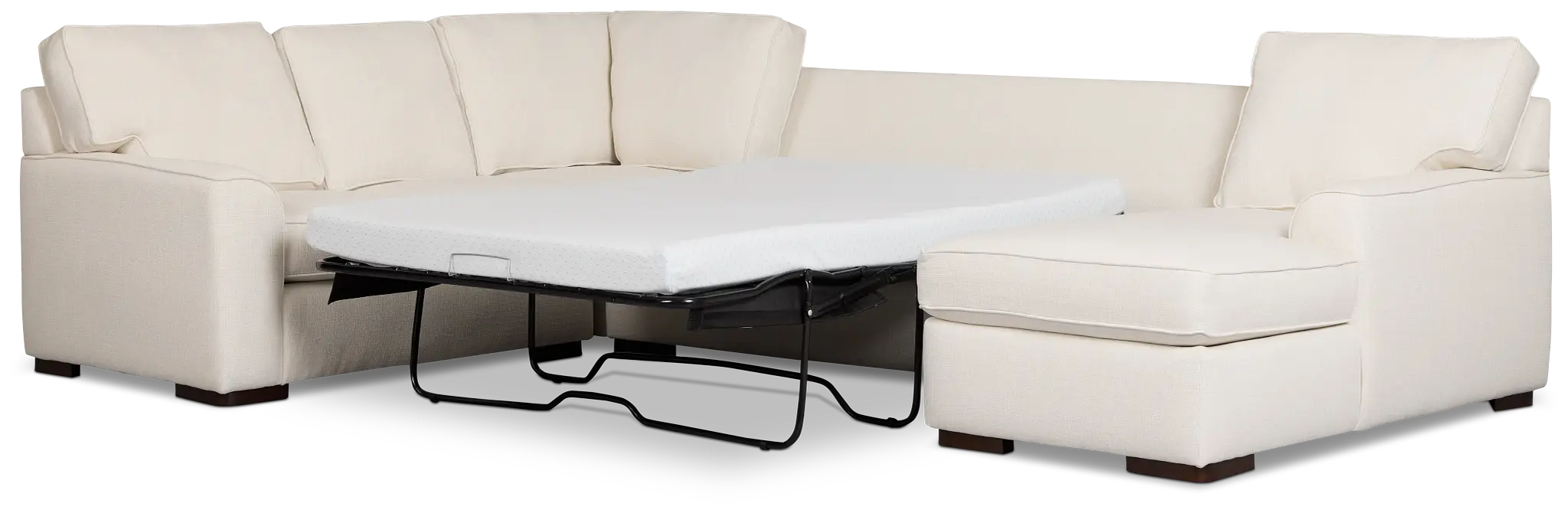 Sinclair Light Beige Fabric Right Chaise Memory Foam Sleeper Sectional Sinclair Light Beige Fabric Right Chaise Memory Foam Sleeper Sectional