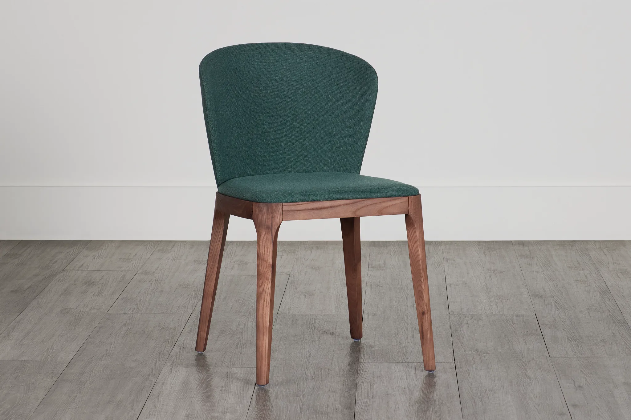 Nomad Dark Green Upholstered Side Chair With Mid Tone Legs