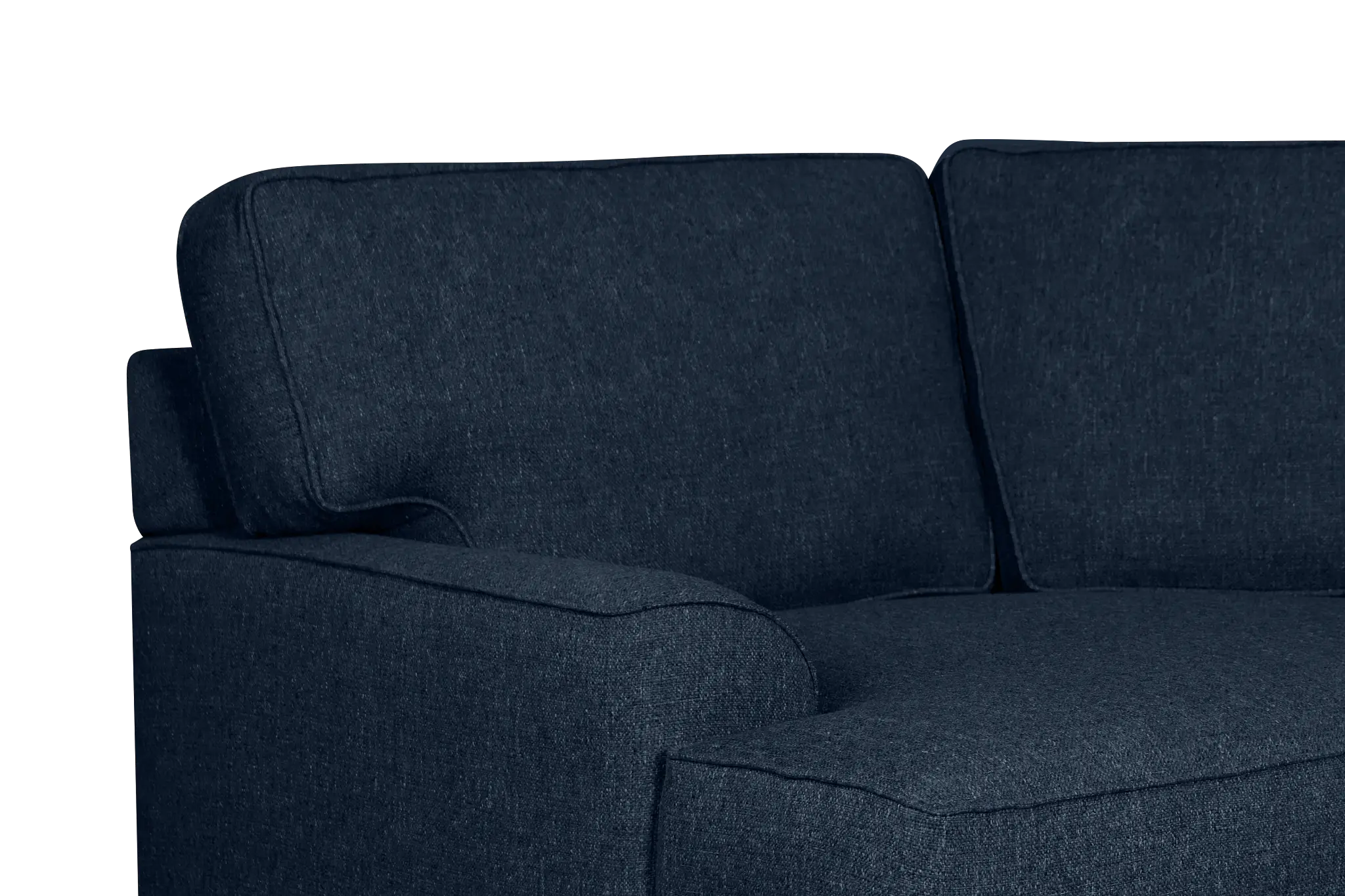 Sinclair Dark Blue Fabric Large Left Cuddler Sectional Sinclair Dark Blue Fabric Large Left Cuddler Sectional