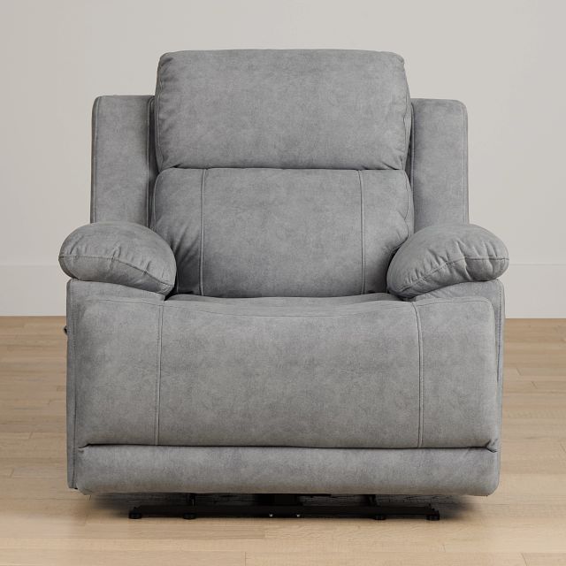 Benson Gray Micro Power Recliner