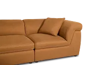Aria Medium Brown Micro 3-piece Modular Sofa