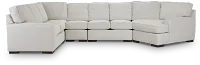 Austin White Fabric Large Right Cuddler Sectional