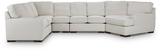 Austin White Fabric Large Right Cuddler Sectional