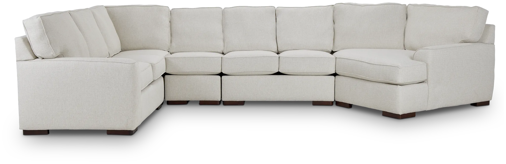 Austin White Fabric Large Right Cuddler Sectional