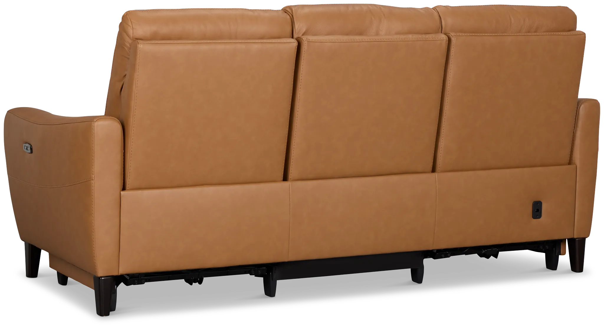 Keaton Brown Lthr/vinyl Power Reclining Sofa W/ Power Headrest