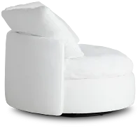 Orbit White Micro Swivel Accent Chair