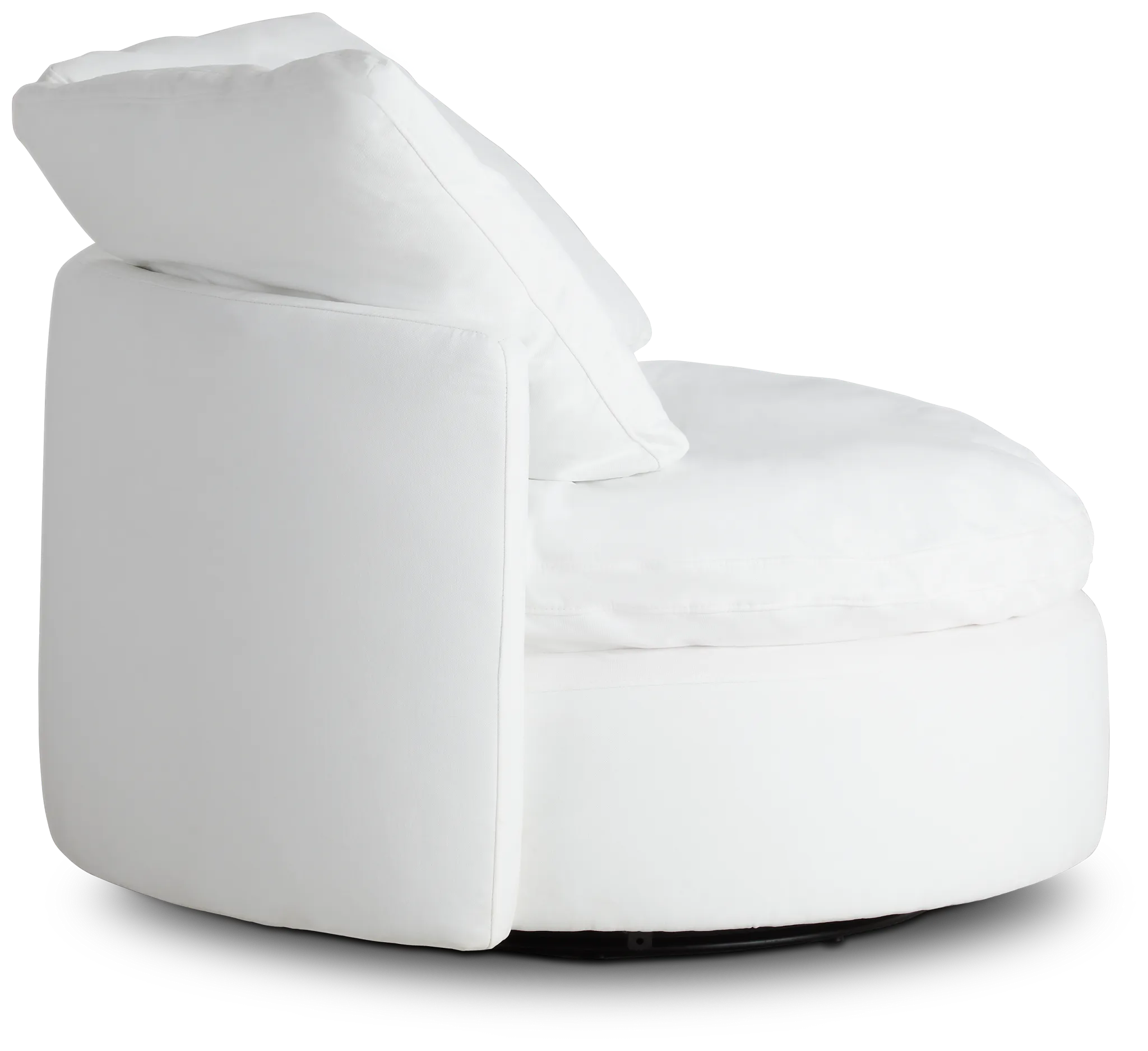 Orbit White Micro Swivel Accent Chair