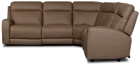 Flexsteel Belmont Dark Brown Lthr/vinyl Medium Dual Power 2-arm Reclining Sectional