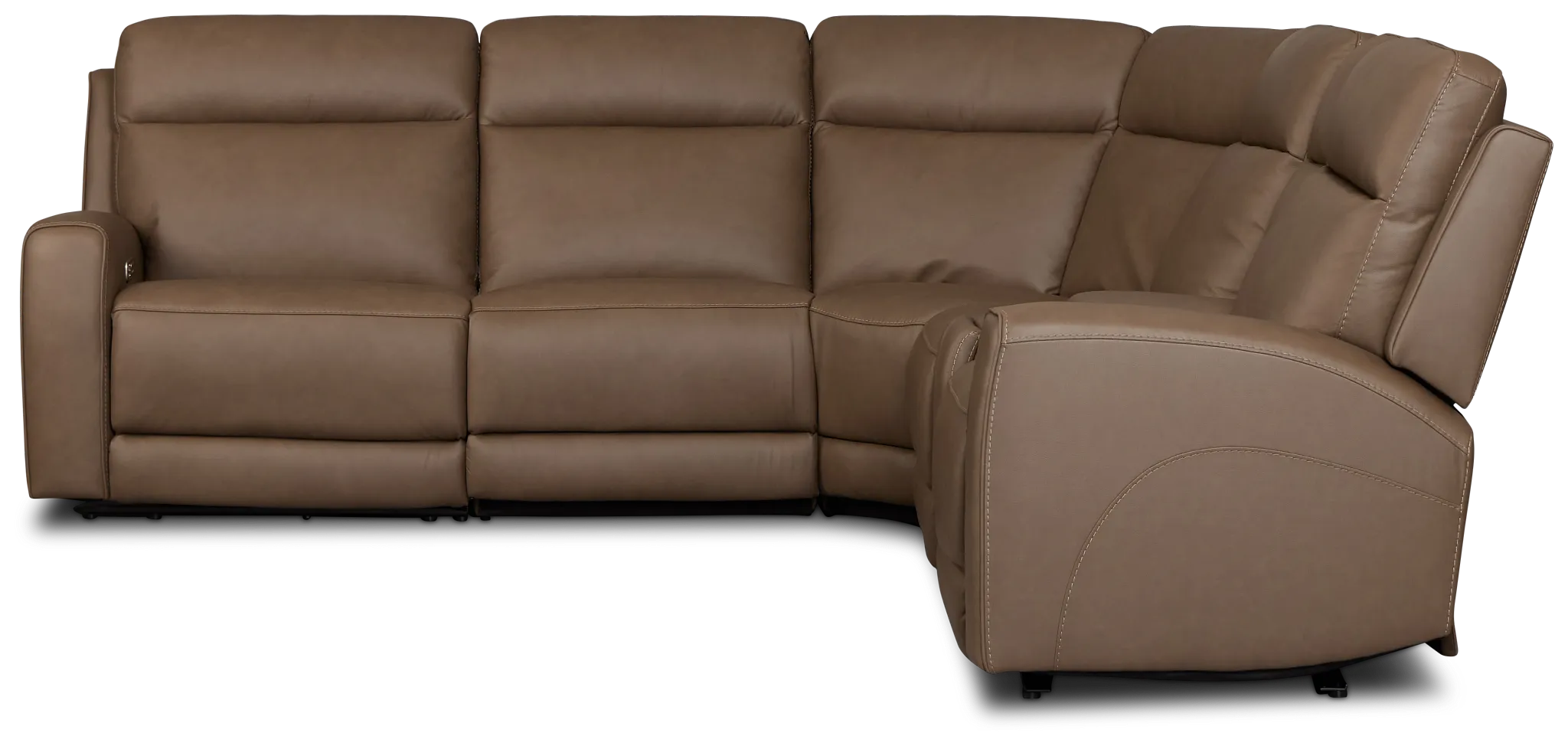 Flexsteel Belmont Dark Brown Lthr/vinyl Medium Dual Power 2-arm Reclining Sectional