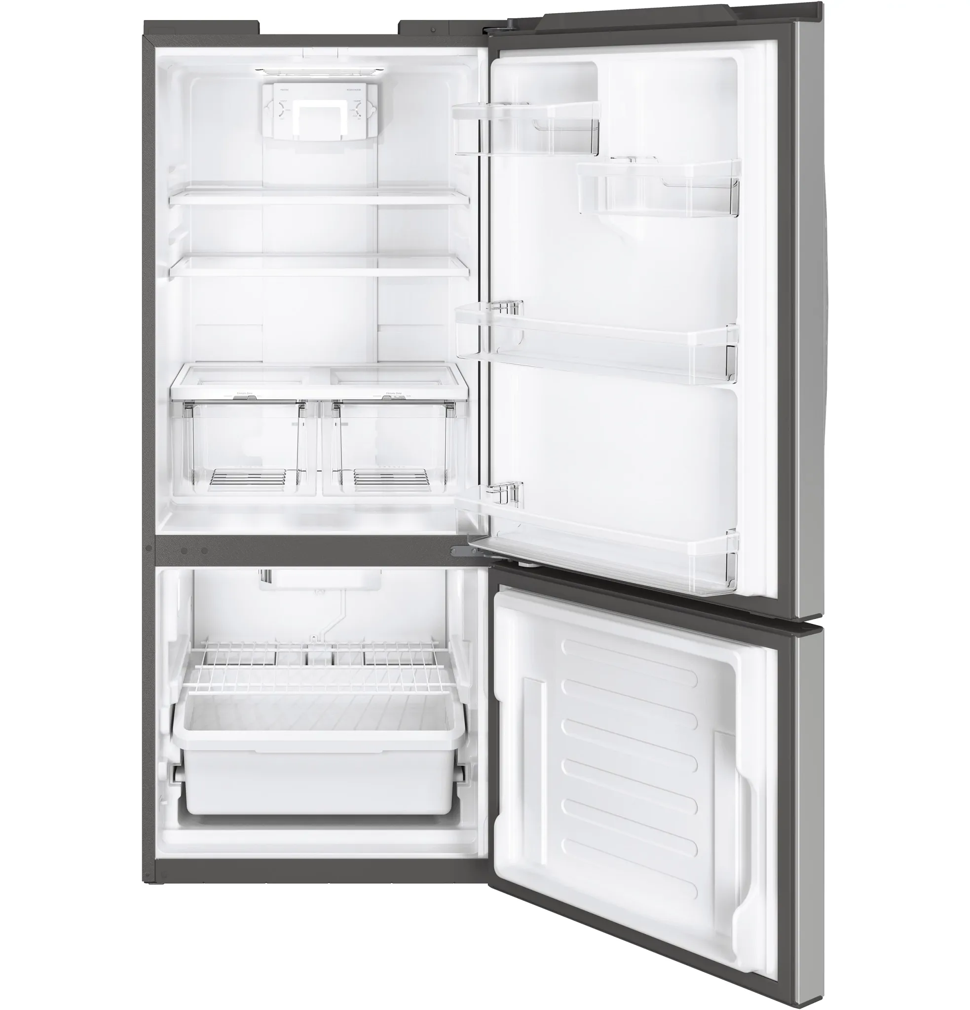 Ge 21 Series Stainless Steel Bottom Freezer Refrigerator