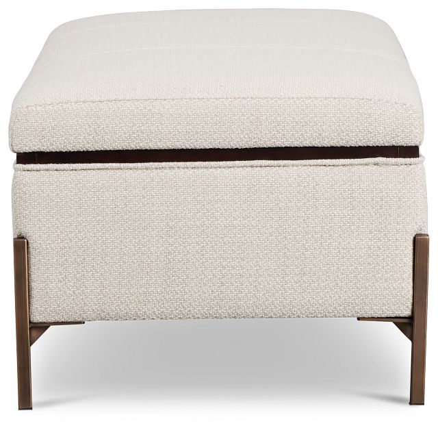 Karissa Dark Beige Rect Storage Accent Ottoman