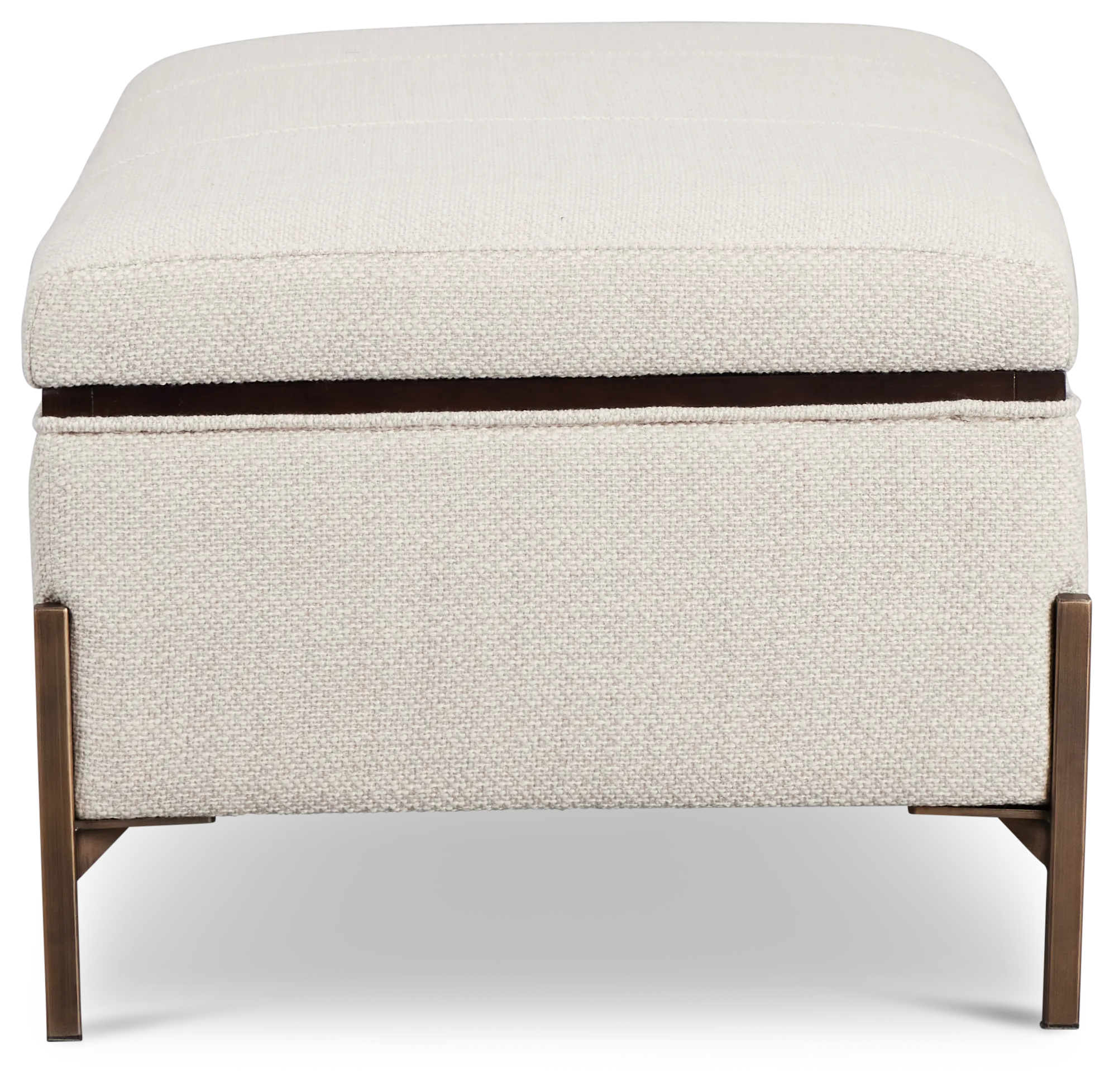 Karissa Dark Beige Rect Storage Accent Ottoman