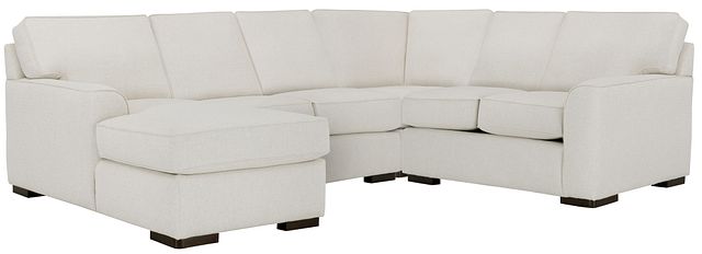 Austin White Fabric Medium Left Chaise Sectional