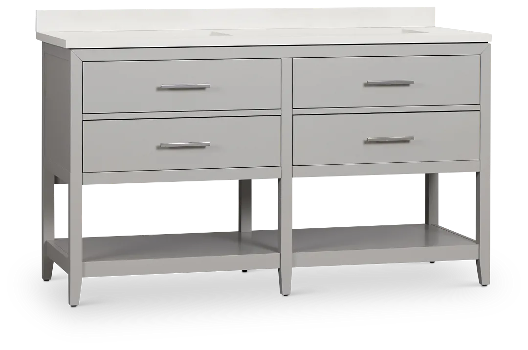 Alden Gray 60" Double Bathroom Vanity