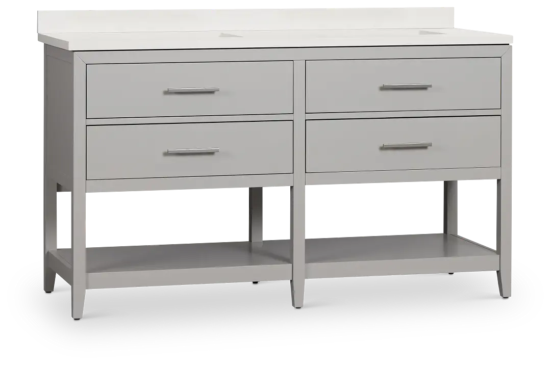Alden Gray 60" Double Bathroom Vanity Alden Gray 60" Double Bathroom Vanity