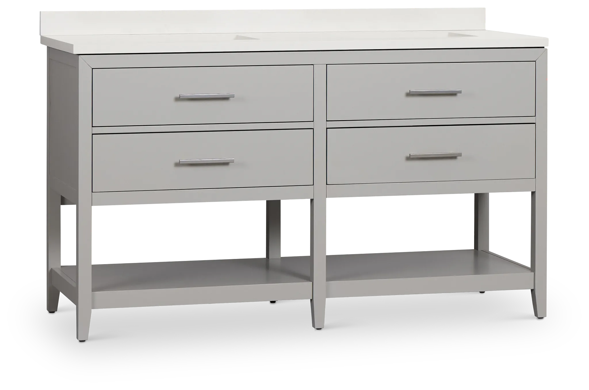 Alden Gray 60" Double Bathroom Vanity