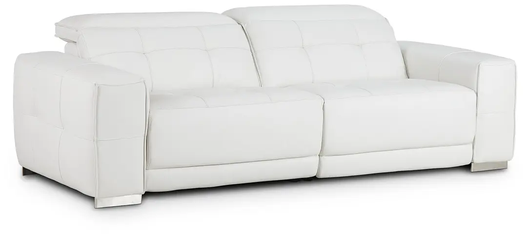 Reva White Leather Power Reclining Sofa Reva White Leather Power Reclining Sofa