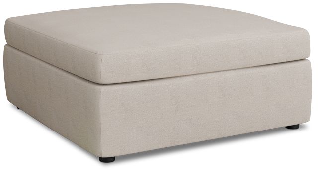 Destin Sutton Beige Fabric Cocktail Ottoman
