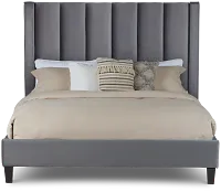 Audrey Dark Gray Velvet Platform Bed