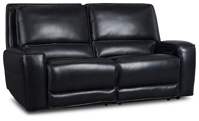 Miles Black Lthr/vinyl Power Reclining Sofa