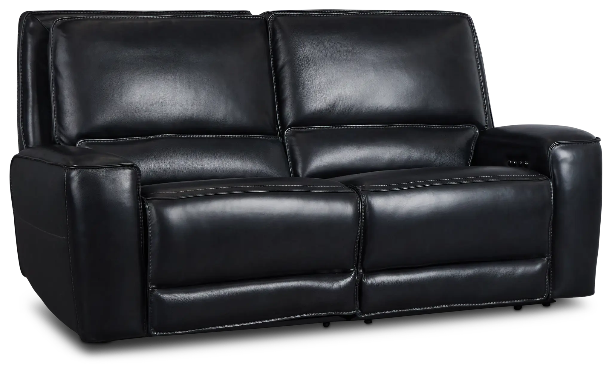 Miles Black Lthr/vinyl Power Reclining Sofa Miles Black Lthr/vinyl Power Reclining Sofa