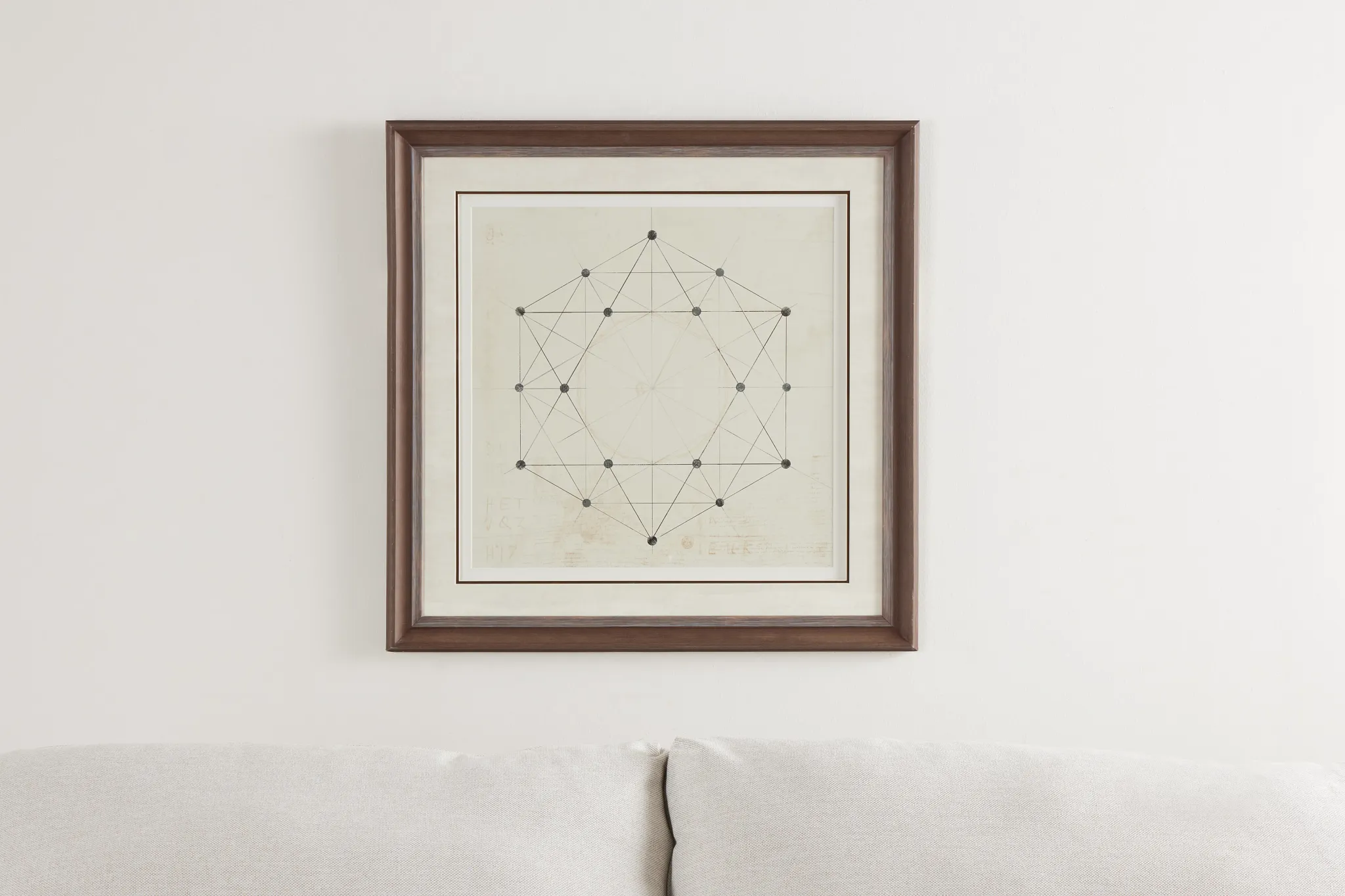 Hexagon Beige Framed Wall Art