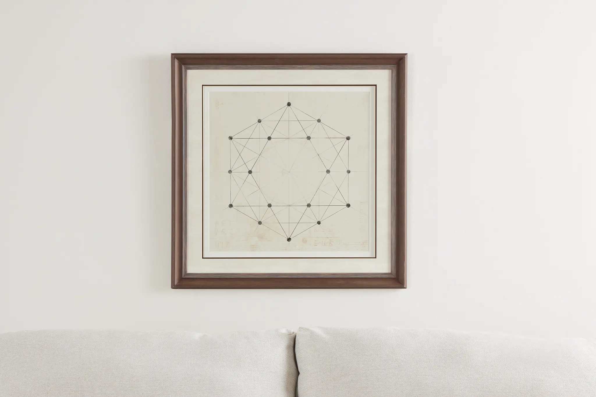 Hexagon Beige Framed Wall Art Hexagon Beige Framed Wall Art