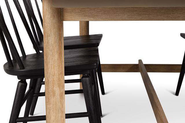 Taylor Light Tone Rect Table & 4 Wood Chairs
