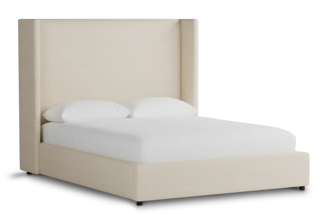 Captiva Merino Light Beige 60" Upholstered Shelter Bed