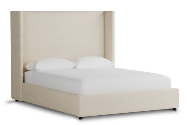 Captiva Merino Light Beige 60" Upholstered Shelter Bed