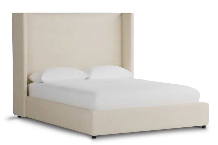 Captiva Merino Light Beige 60" Upholstered Shelter Bed Captiva Merino Light Beige 60" Upholstered Shelter Bed