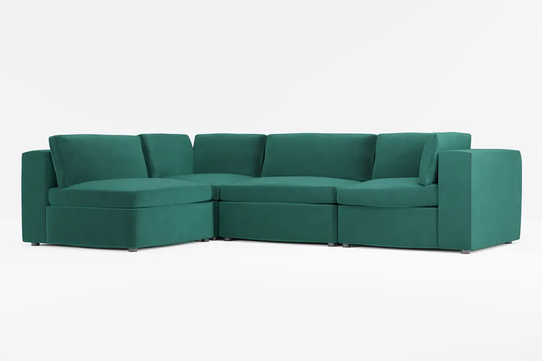 Destin Joya Green Velvet 4-piece Modular Sectional Destin Joya Green Velvet 4-piece Modular Sectional