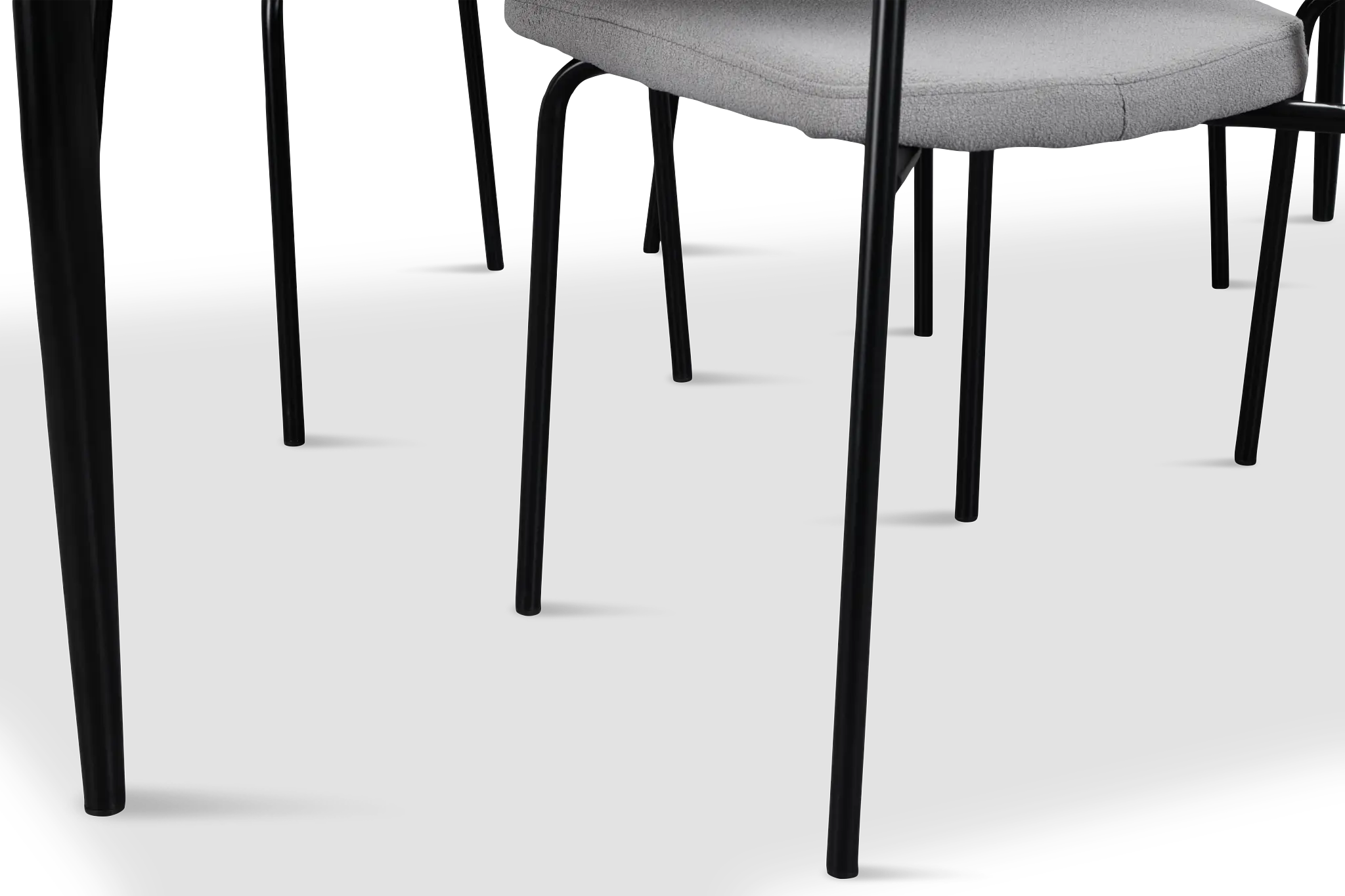 Andover Gray Rect Table & 4 Gray Upholstered Chairs Andover Gray Rect Table & 4 Gray Upholstered Chairs