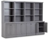 Newport Gray Door Bookcase Wall