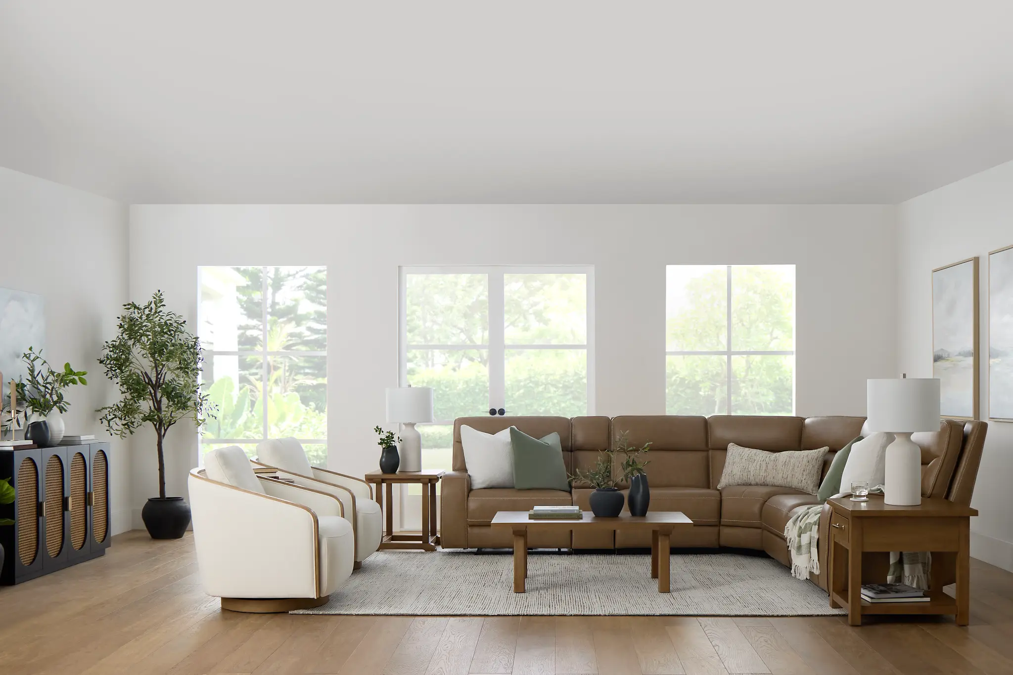 Jasper Light Brown Leather Medium Dual Power 2-arm Reclining Sectional Jasper Light Brown Leather Medium Dual Power 2-arm Reclining Sectional