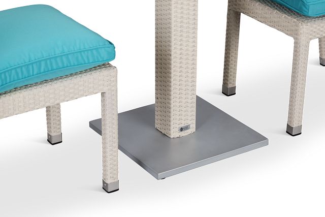 Bahia Dark Teal 27" Square Table & 2 Chairs