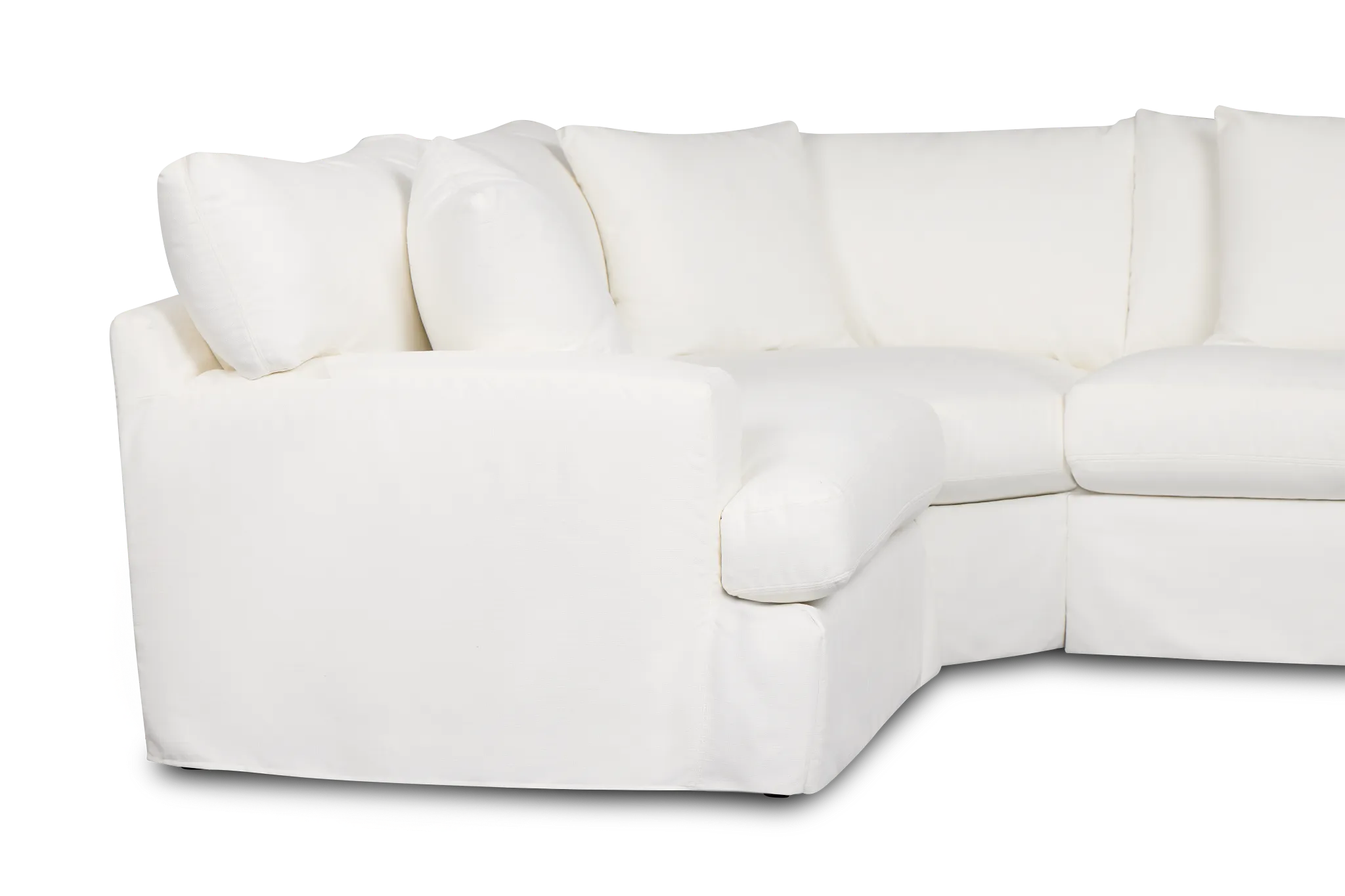 Marren White Fabric Small Two-arm Sectional